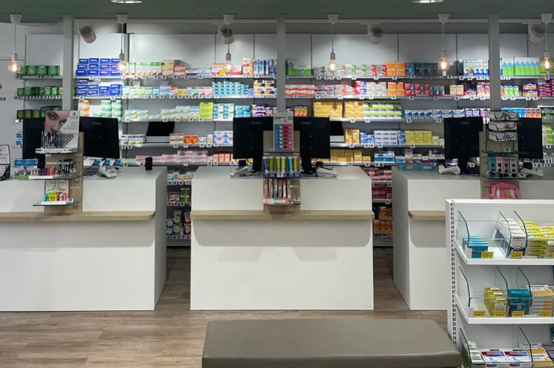 Sección de caja de farmacia partner